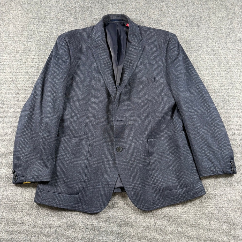 Johnston & Murphy Blazer Mens XL Blue Plaid XC4 Extreme Comfort Sport Coat